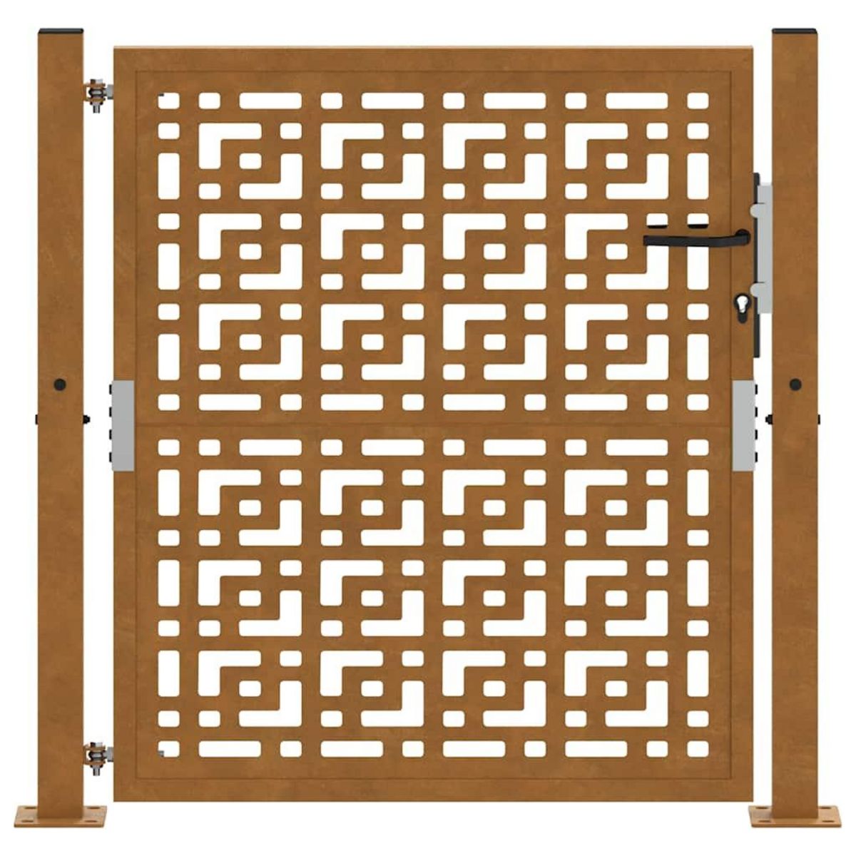 VIDAXL Porte de jardin acier resistant aux intemperies design croise