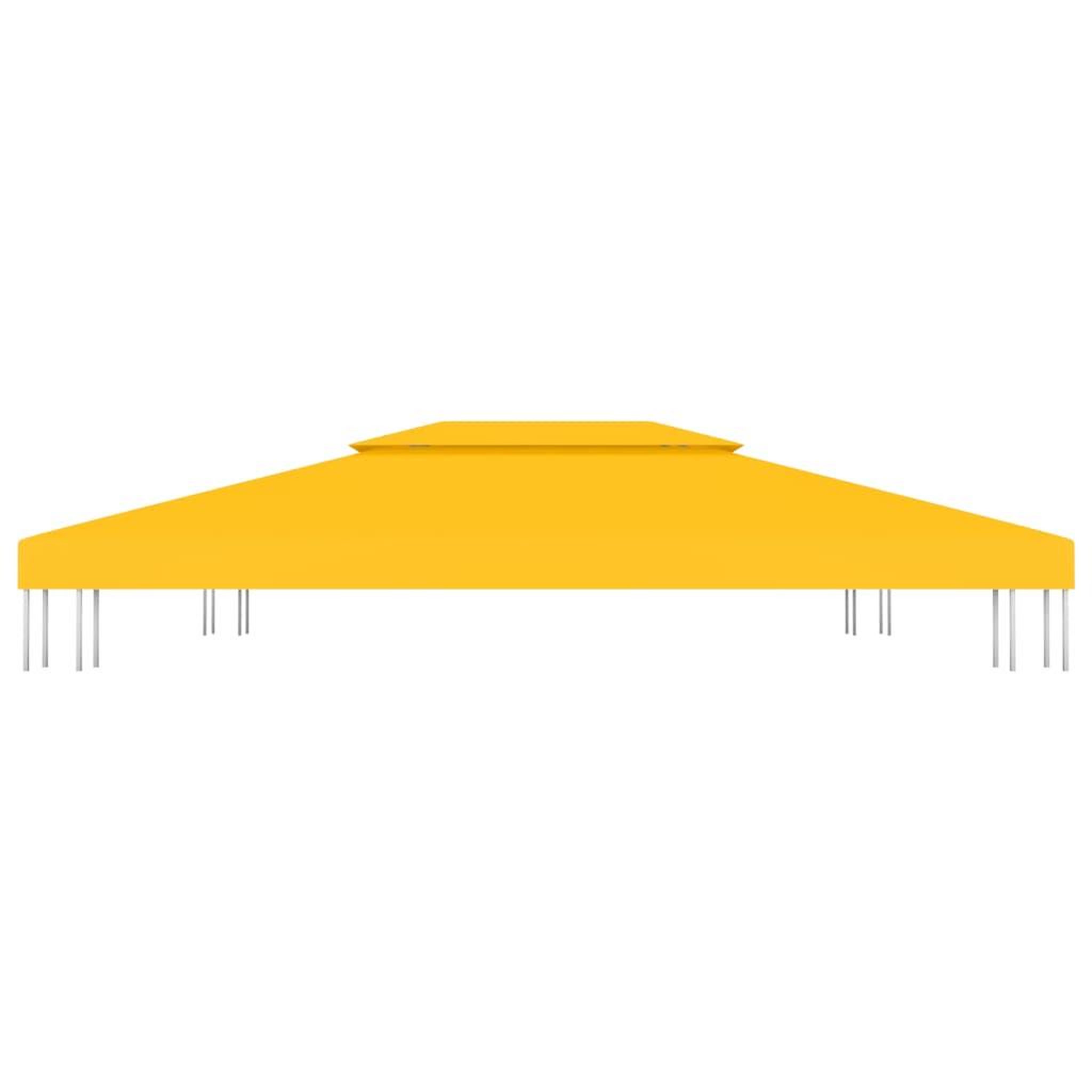 Voir la diapositive 3 : VIDAXL Toile de toit de belvedere 2 niveaux 310 g/m^2 4x3 m Jaune