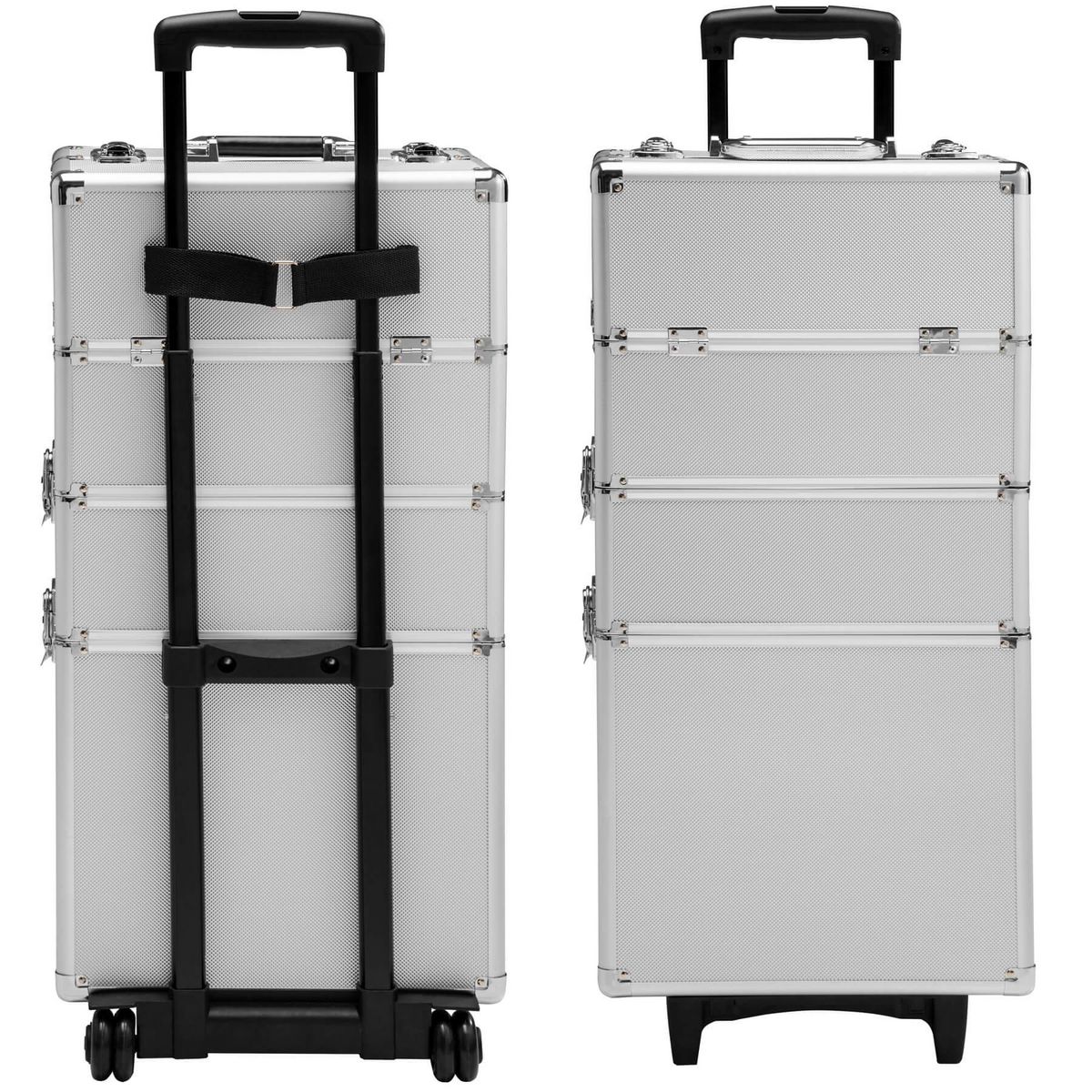 tectake Vanity de maquillage 3-en-1 avec revêtement intérieur en velours argent