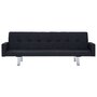 VIDAXL 282223 Sofa Bed with Armrest Black Polyester
