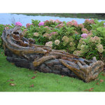 Ubbink Fontaine de jardin allongée Avisio souche d'arbre avec chute d'eau et éclairage LED - Ubbink