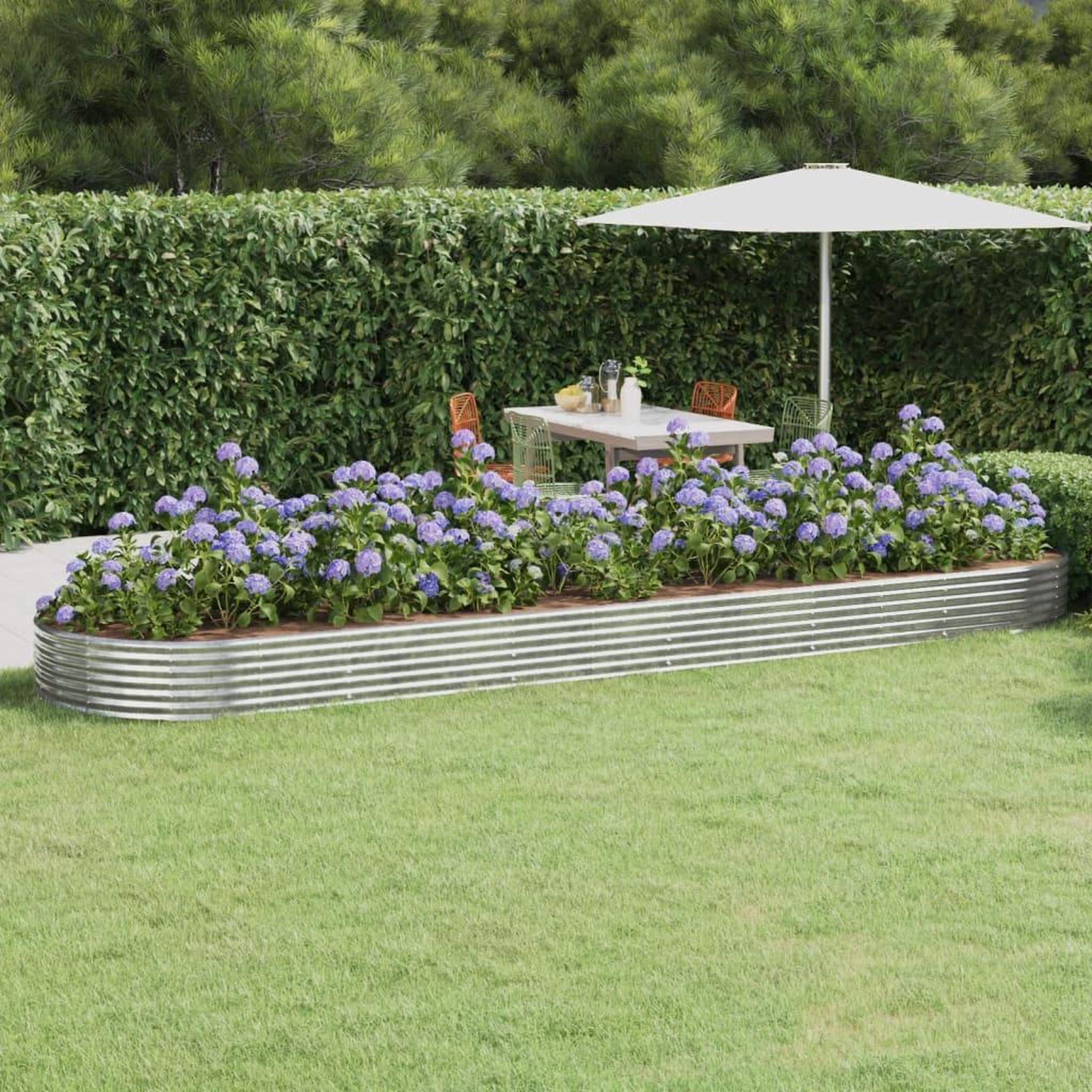 Voir la diapositive 1 : VIDAXL Lit sureleve de jardin Acier enduit de poudre Argente