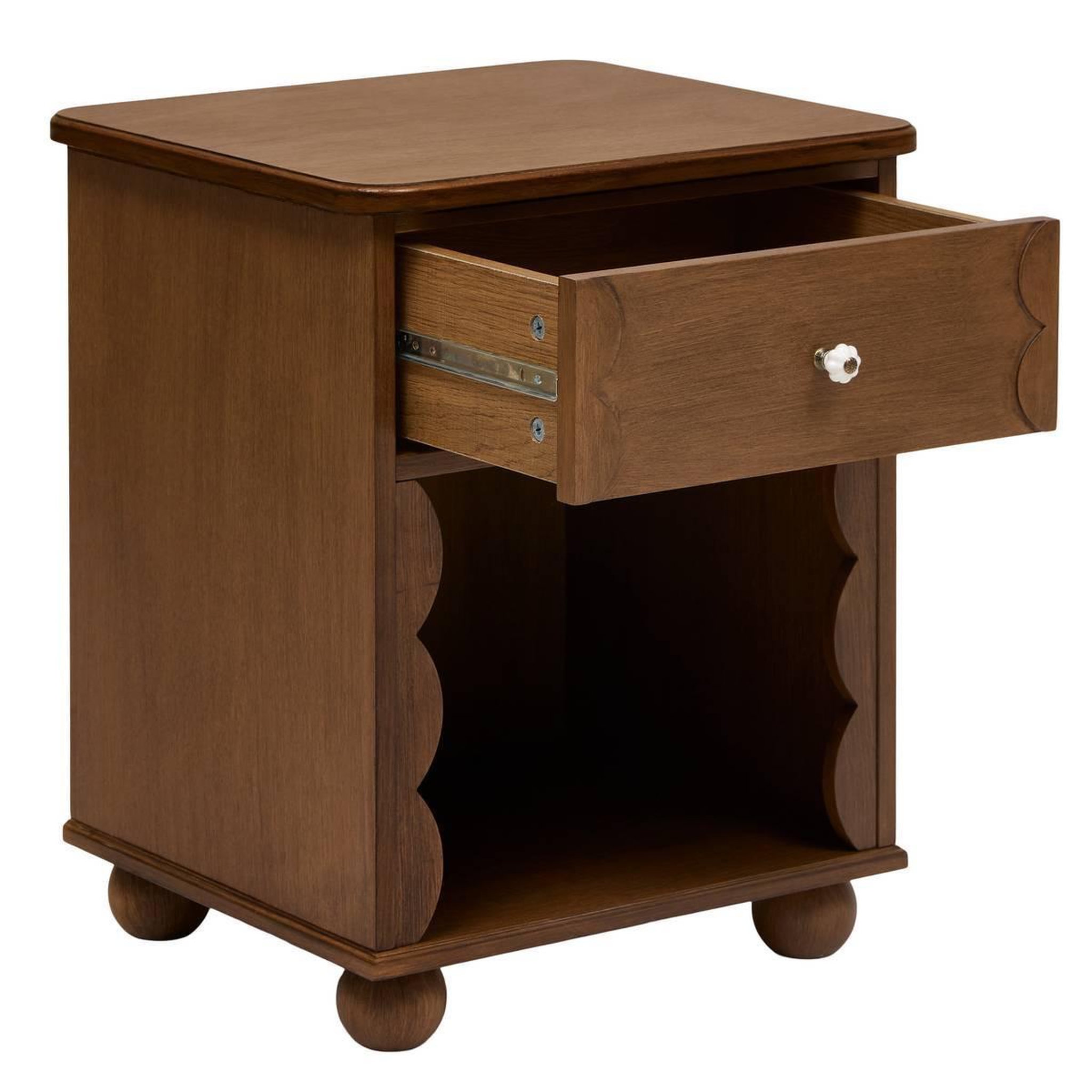 Voir la diapositive 2 : ATMOSPHERA Table de Chevet 1 Tiroir  Mona  56cm Marron