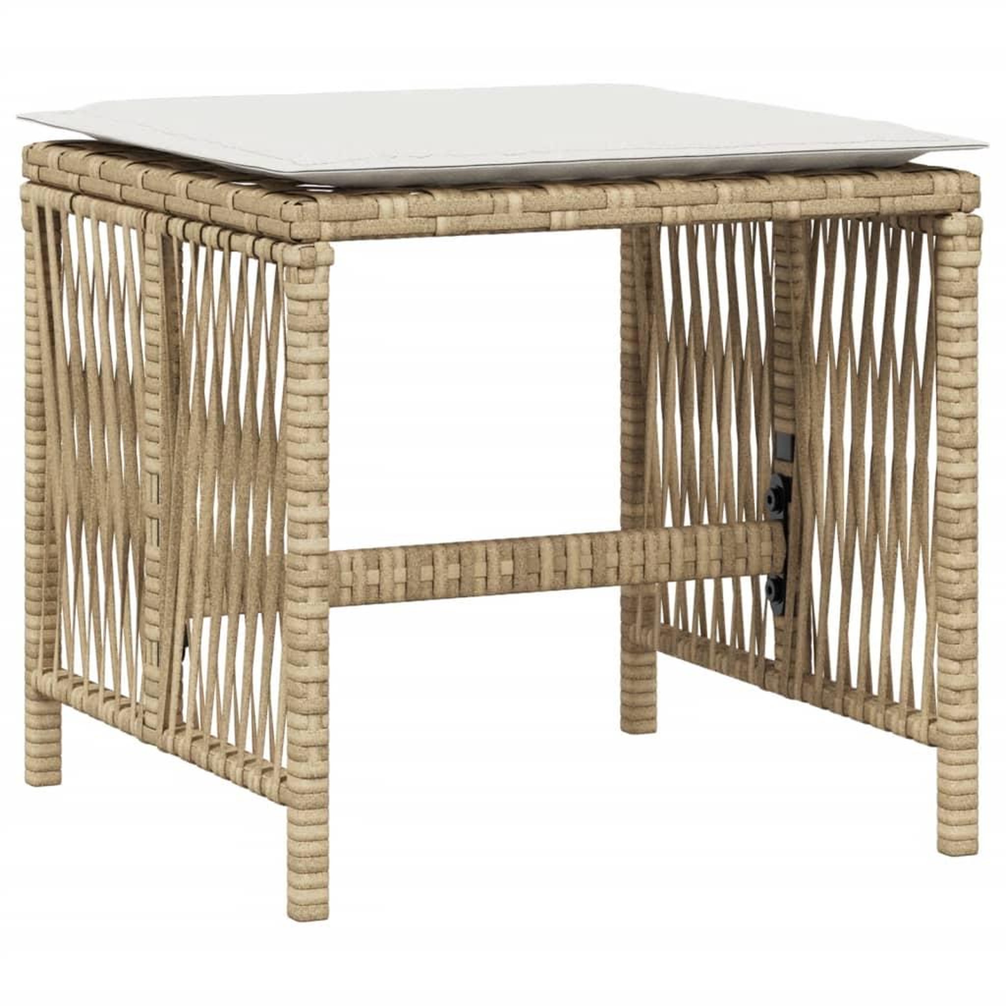 Voir la diapositive 4 : VIDAXL Tabourets de jardin et coussins lot de 4 beige 41x41x36cm rotin