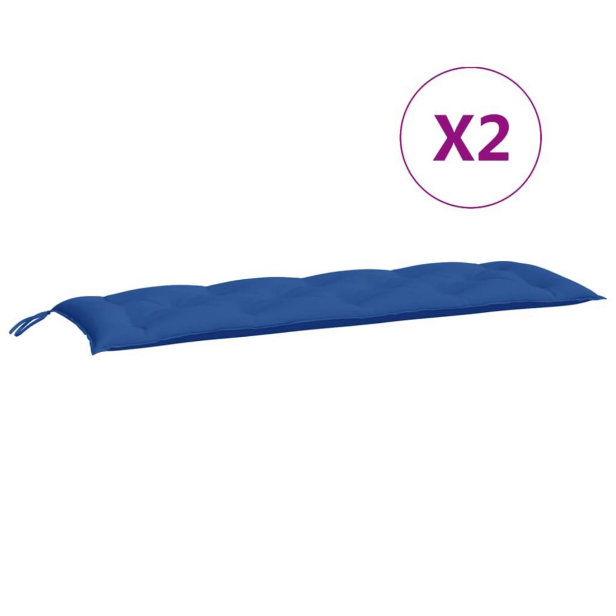 VIDAXL Coussins de banc jardin lot de 2 bleu 150x50x7 cm tissu Oxford