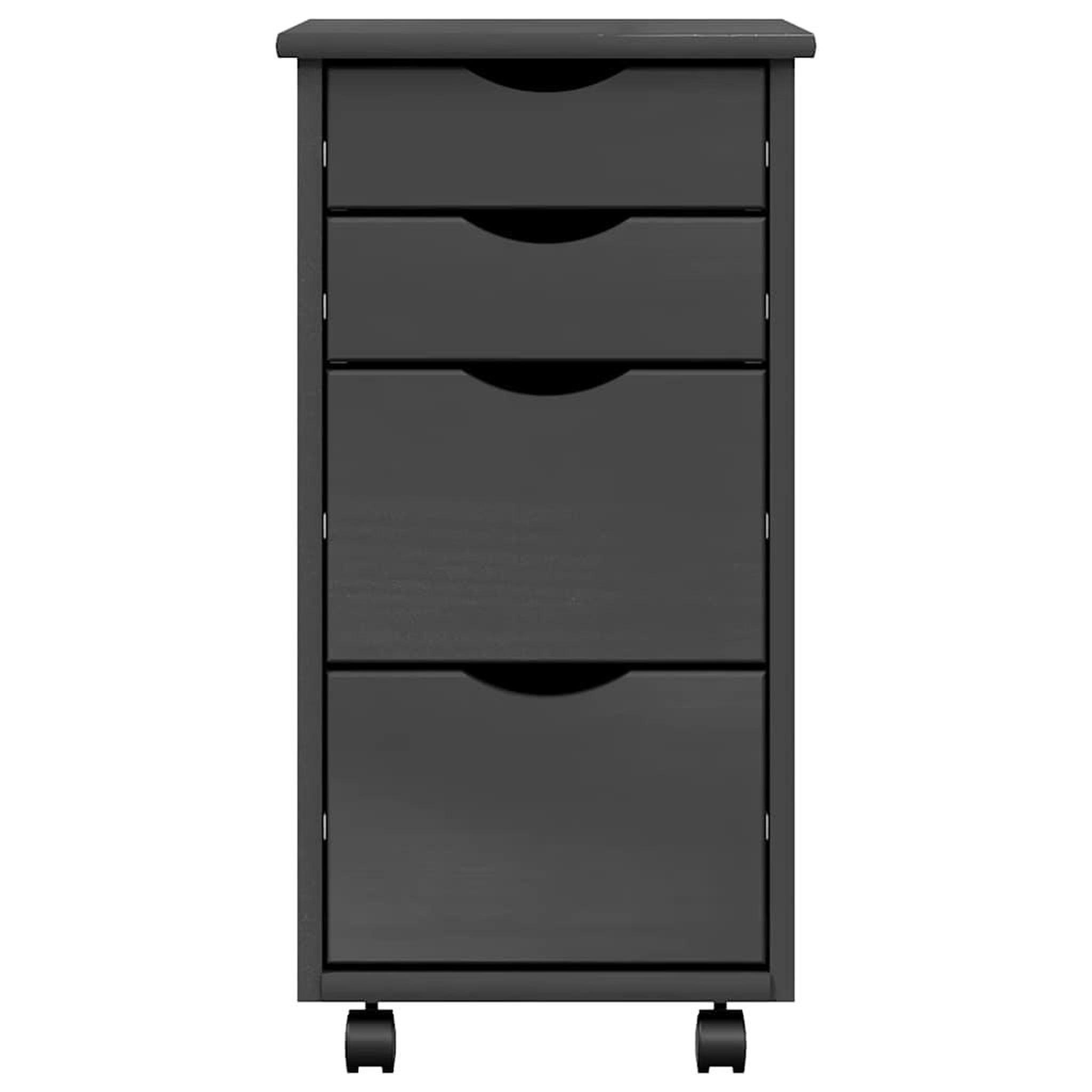 Voir la diapositive 5 : VIDAXL Armoire roulante avec tiroirs MOSS gris bois de pin solide