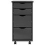 Voir la diapositive 5 : VIDAXL Armoire roulante avec tiroirs MOSS gris bois de pin solide