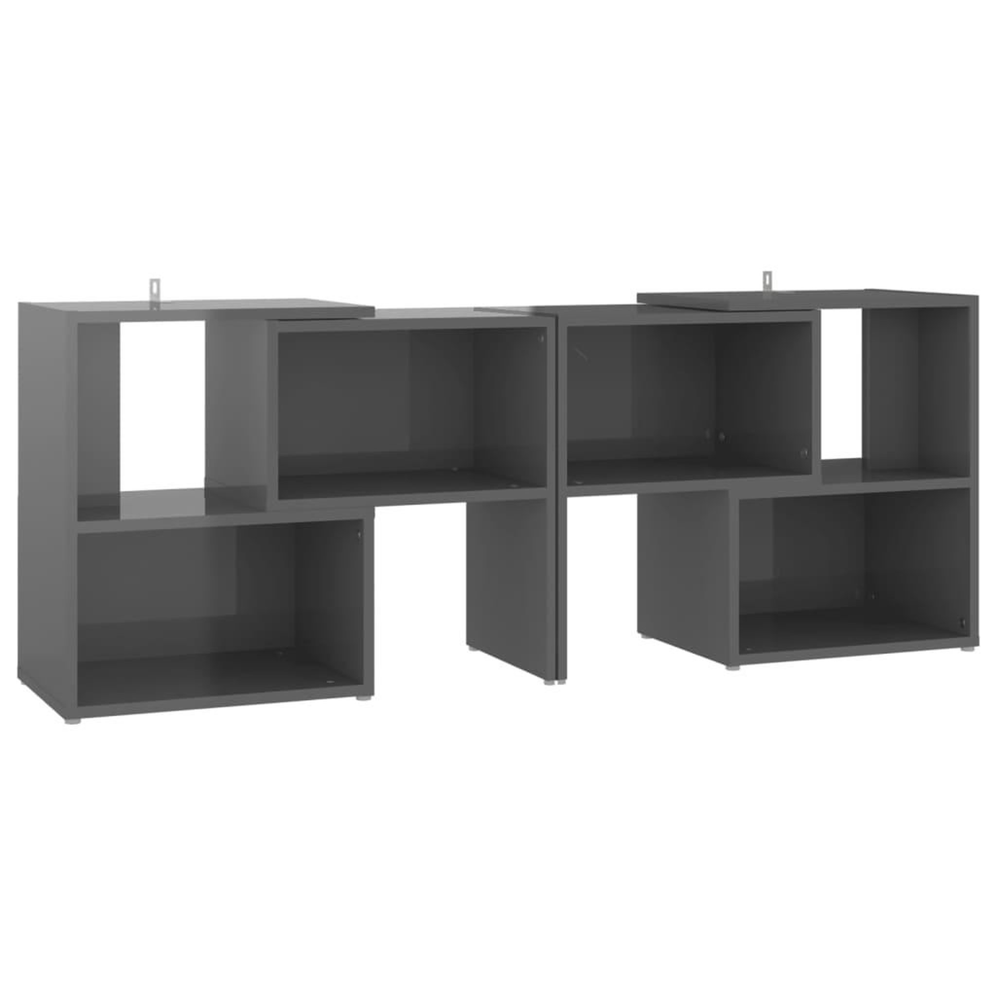 Voir la diapositive 2 : VIDAXL Meuble TV Gris brillant 104x30x52 cm Bois d'ingenierie