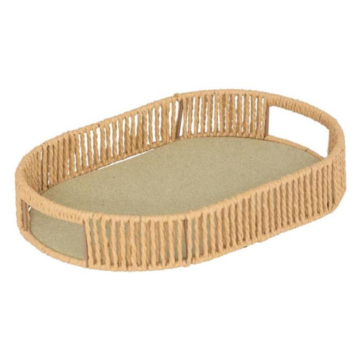 ATMOSPHERA Lot de 3 Plateaux Ovales  Ali  39cm Naturel