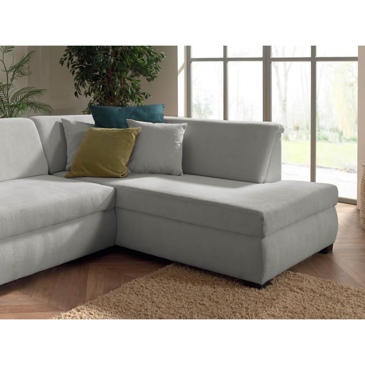 LISA DESIGN Malcom - canapé panoramique d'angle droit - en velours côtelé