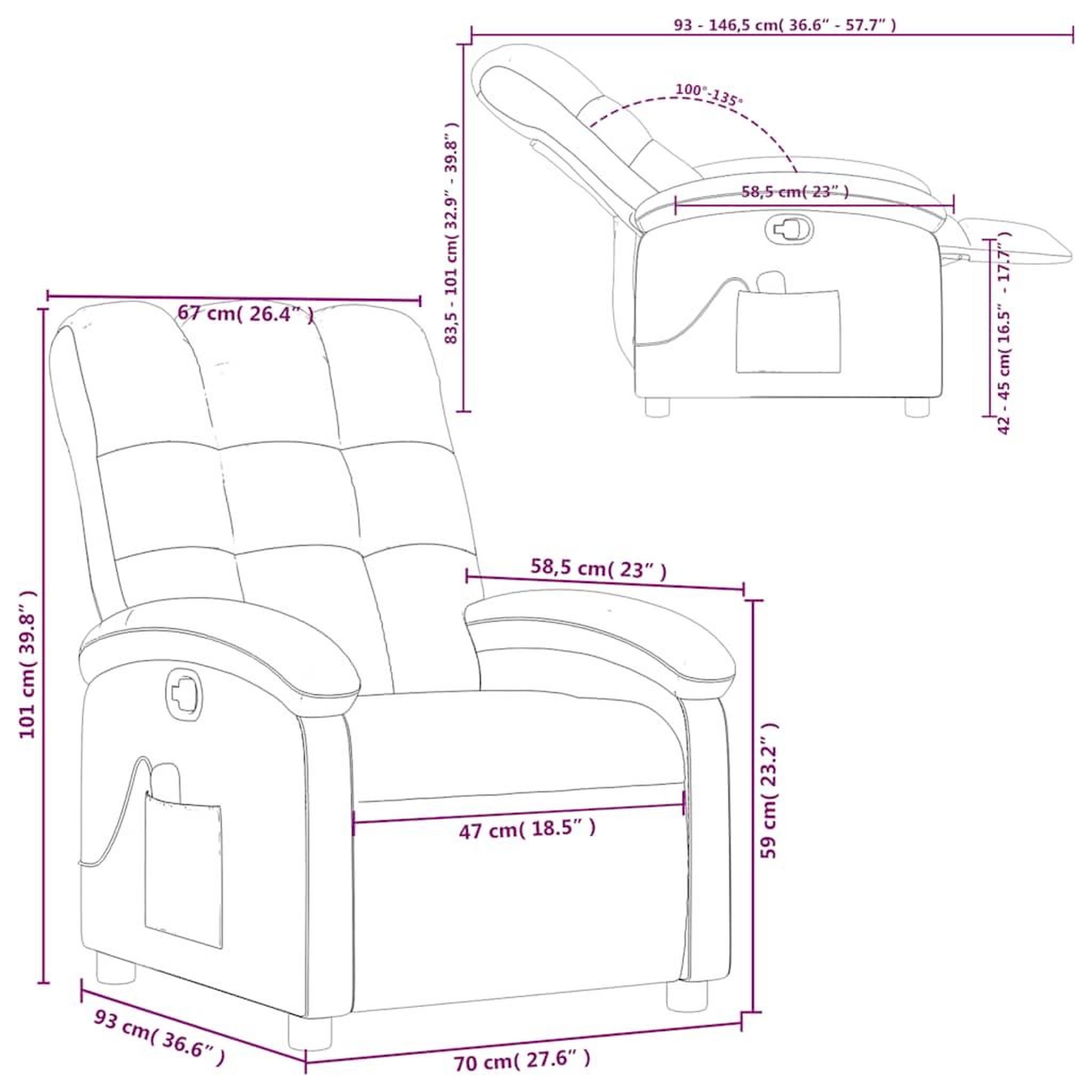 Voir la diapositive 6 : VIDAXL Fauteuil de massage inclinable Vert fonce Tissu