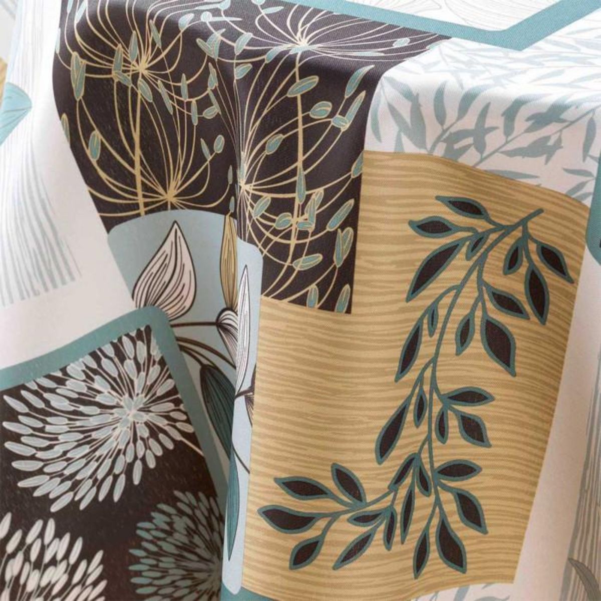 Paris Prix Nappe Ronde Antitache Imprimé  Faya  180cm Sauge