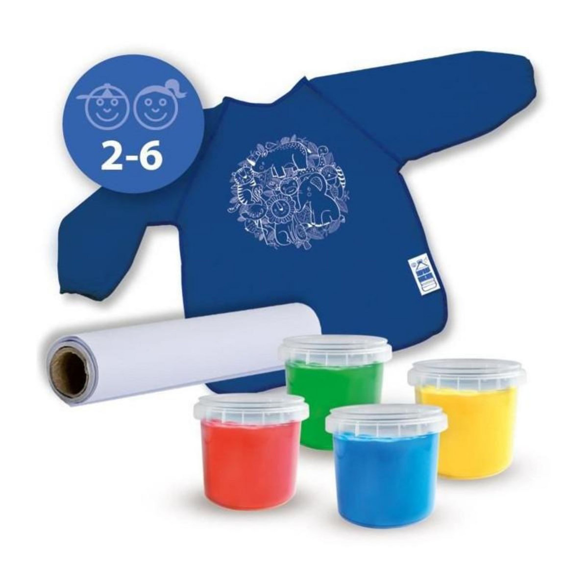 SES Creative SES CREATIVE - Kit de peinture au doigt avec tablier Eco - 100% recycle