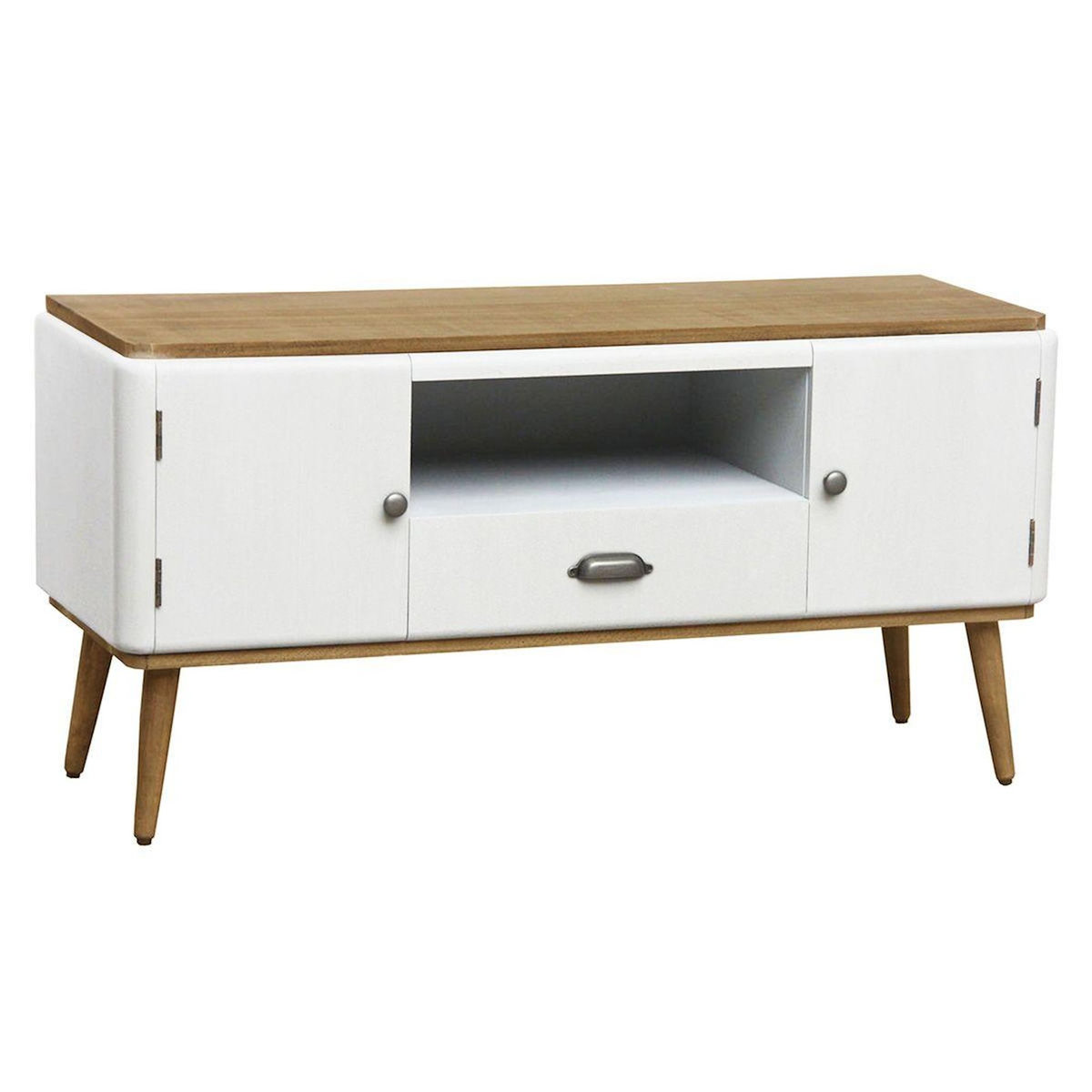 Paris Prix Meuble TV Scandinave 2 Portes  Kuito  120cm Blanc