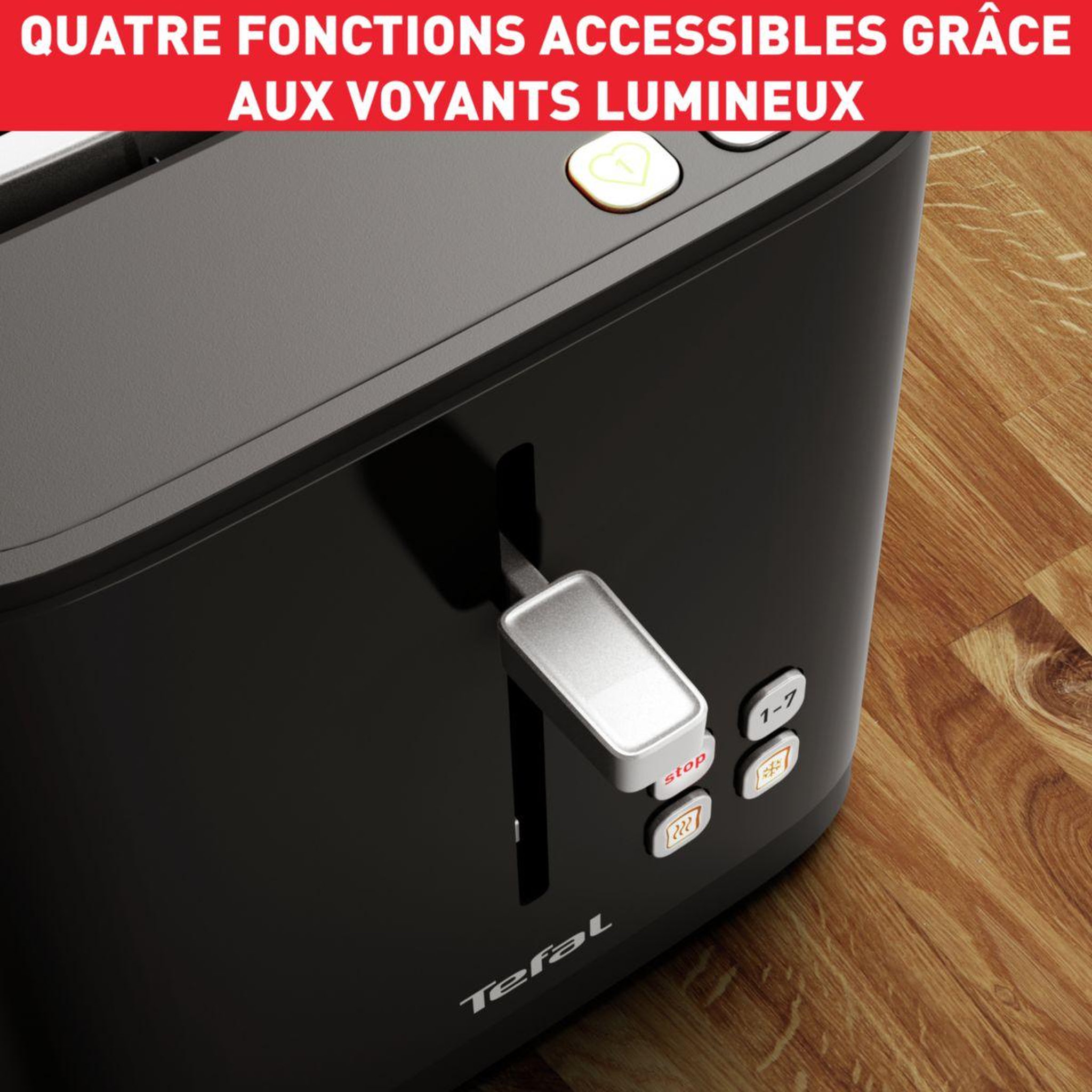 Voir la diapositive 5 : TEFAL Grille-pain TT640810 écran digital