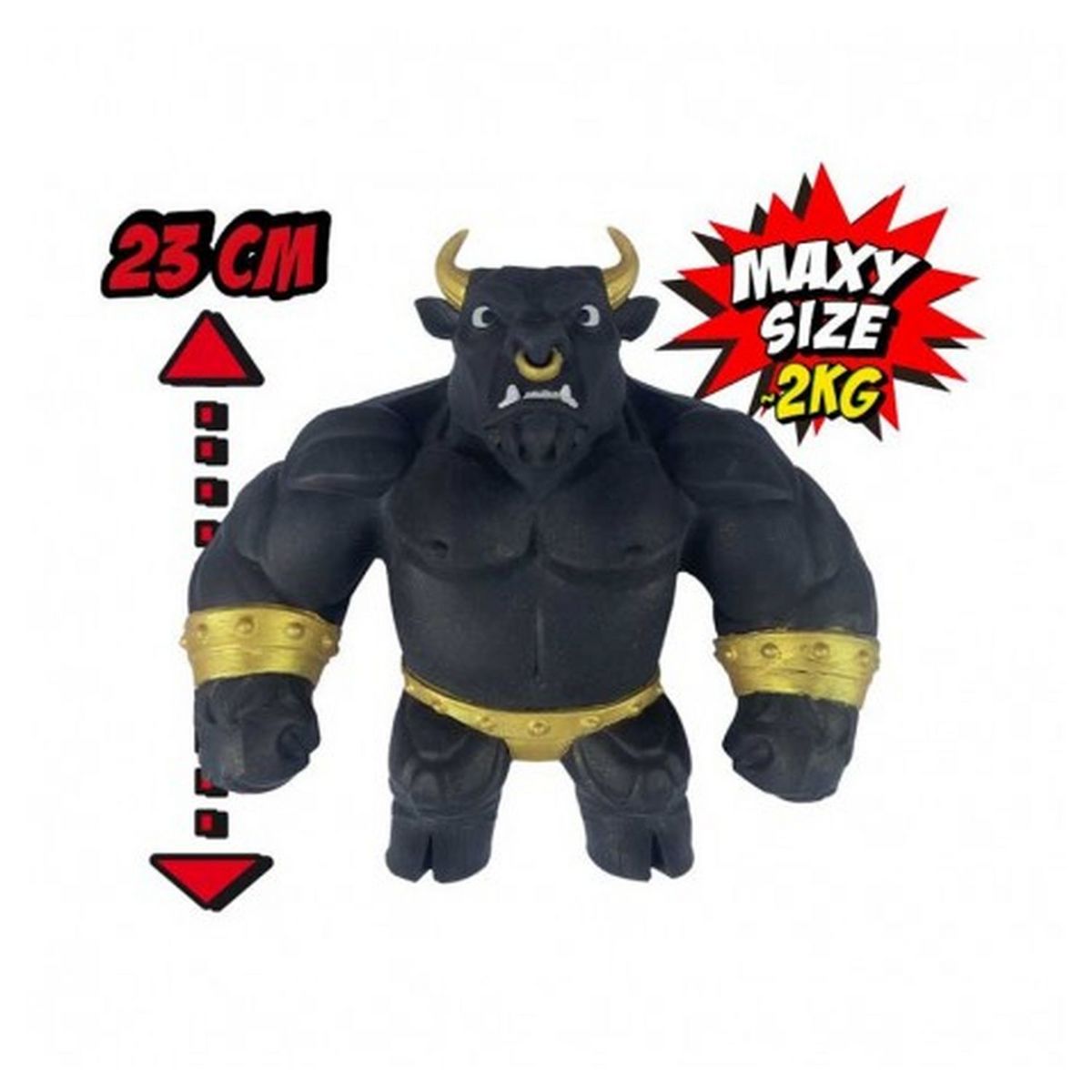 Cicaboom Figurine ELASTIKORPS Maxy Fighters Série 1 24cm Taureau Noir Angus