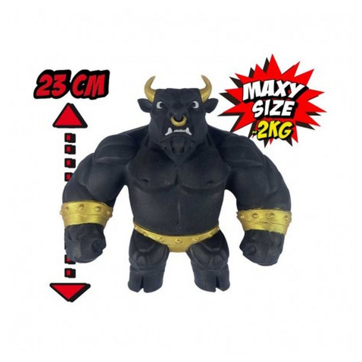 Cicaboom Figurine ELASTIKORPS Maxy Fighters Série 1 24cm Taureau Noir Angus