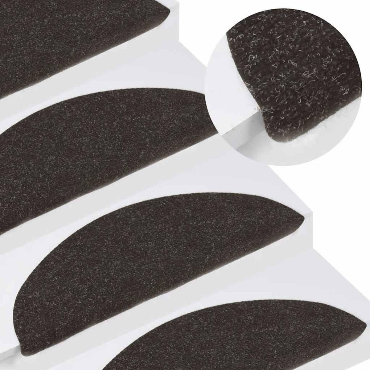 VIDAXL Tapis d'escalier auto-adhesifs 20 pcs noir 56x17x3 cm