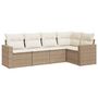 Voir la diapositive 2 : VIDAXL Salon de jardin avec coussins 5 pcs beige resine tressee