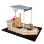Voir la diapositive 6 : ID MARKET Bac à sable WORLD bois bateau de pirate avec banc coffre et toit gris