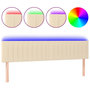 Voir la diapositive 2 : VIDAXL Tete de lit a LED Creme 200x5x78/88 cm Tissu