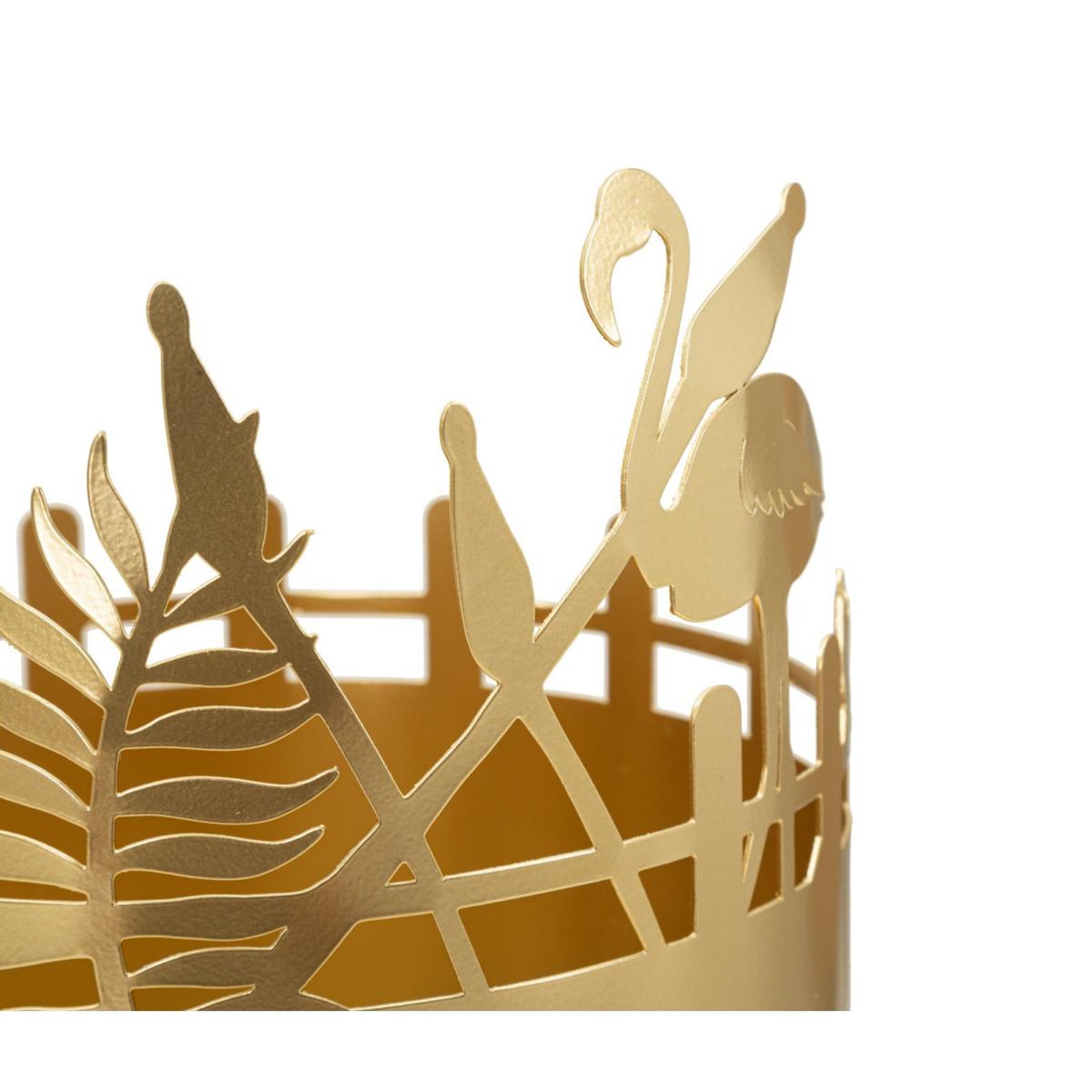 Voir la diapositive 2 : Paris Prix Lot de 2 cache-pots sur pied  flamingo  79cm or