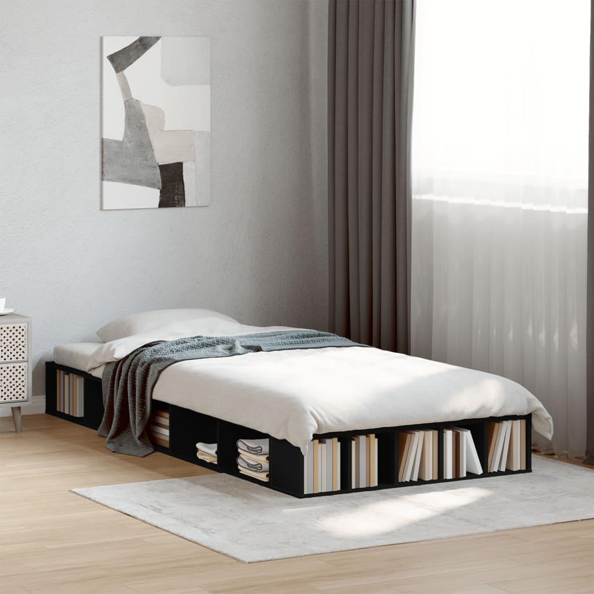 VIDAXL Cadre de lit sans matelas noir 75x190 cm
