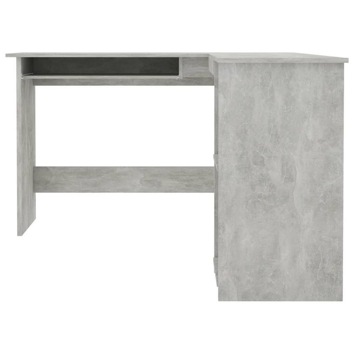VIDAXL Bureau d'angle en forme de L Gris Beton Bois d'ingenierie