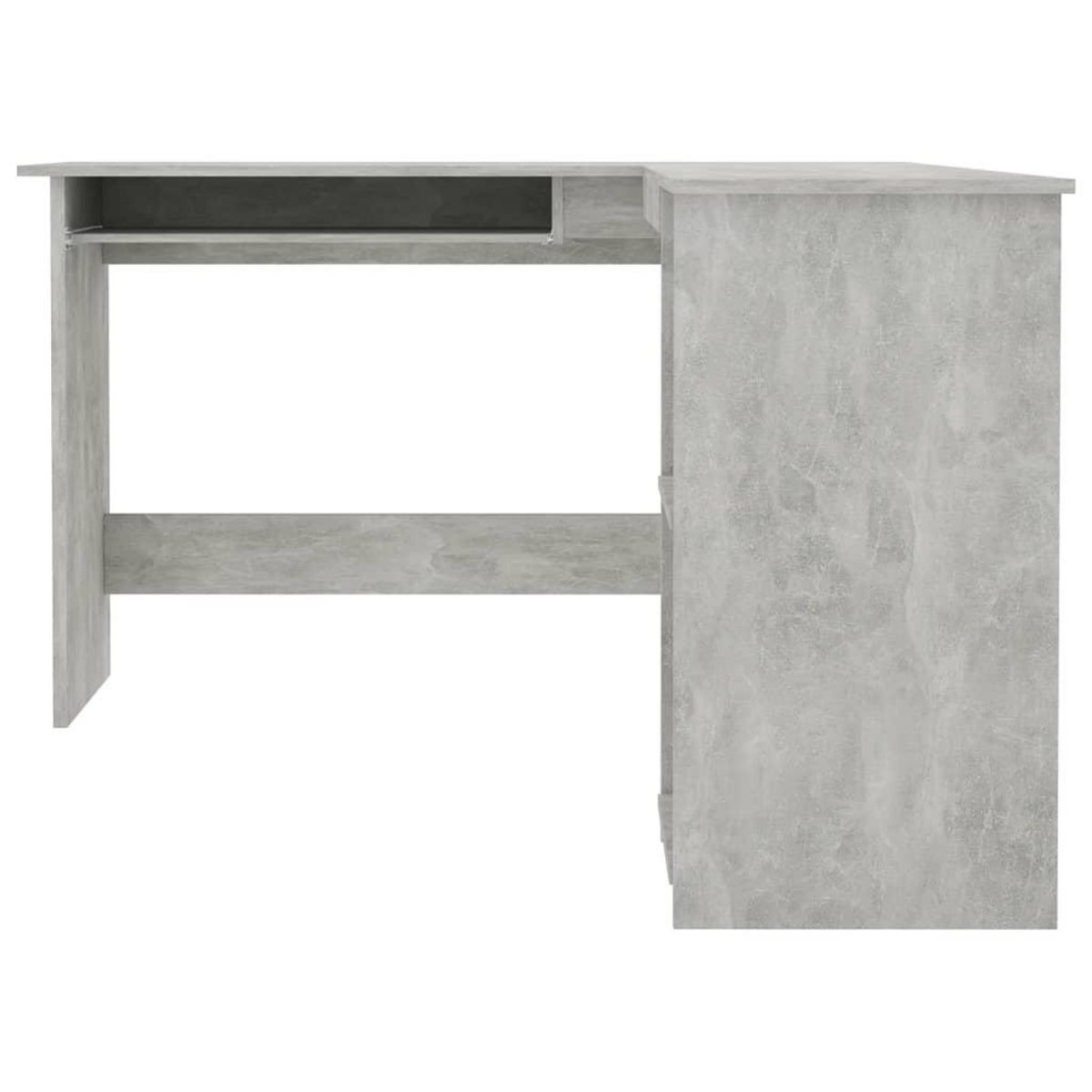 VIDAXL Bureau d'angle en forme de L Gris Beton Bois d'ingenierie
