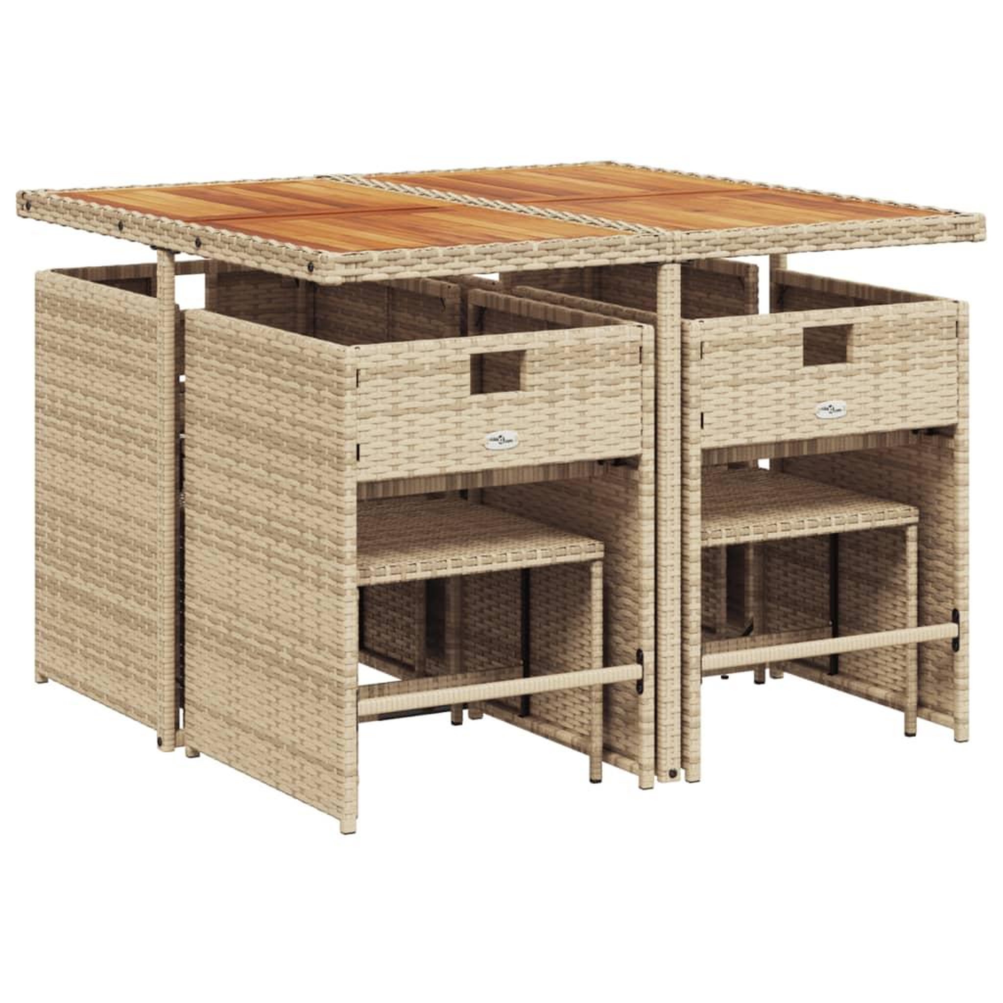 Voir la diapositive 3 : VIDAXL Ensemble a manger de jardin et coussins 9 pcs beige Poly rotin
