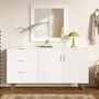 Voir la diapositive 2 : MERAX Buffet 2 porte(s) 3 tiroir(s) - 160 cm blanc mdf