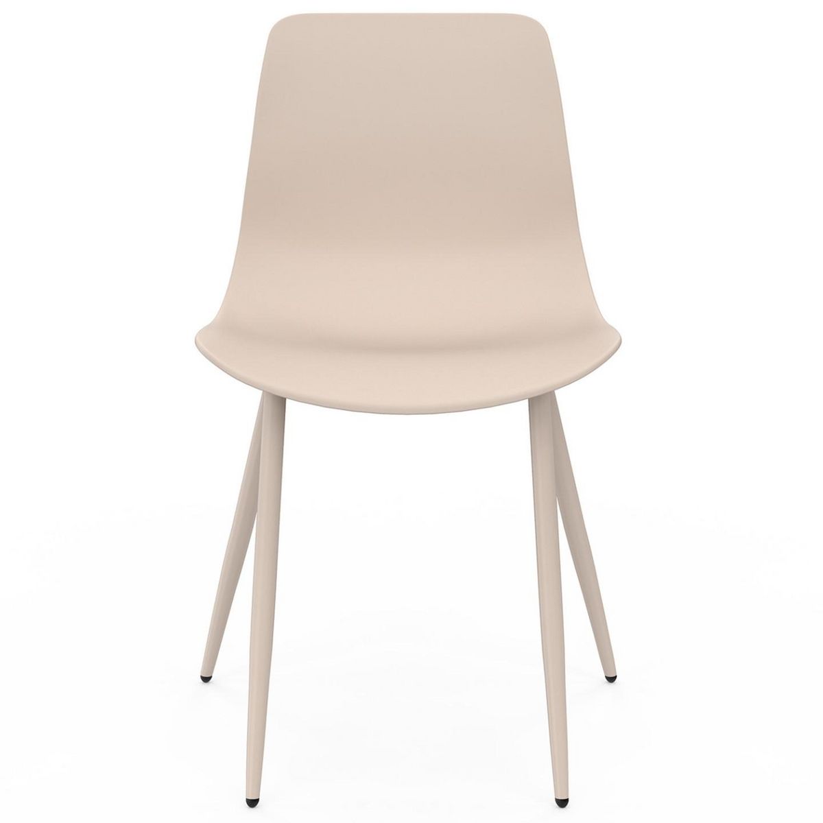 ID MARKET Lot de 6 chaises en polypropylène KIARA beige avec pieds en métal