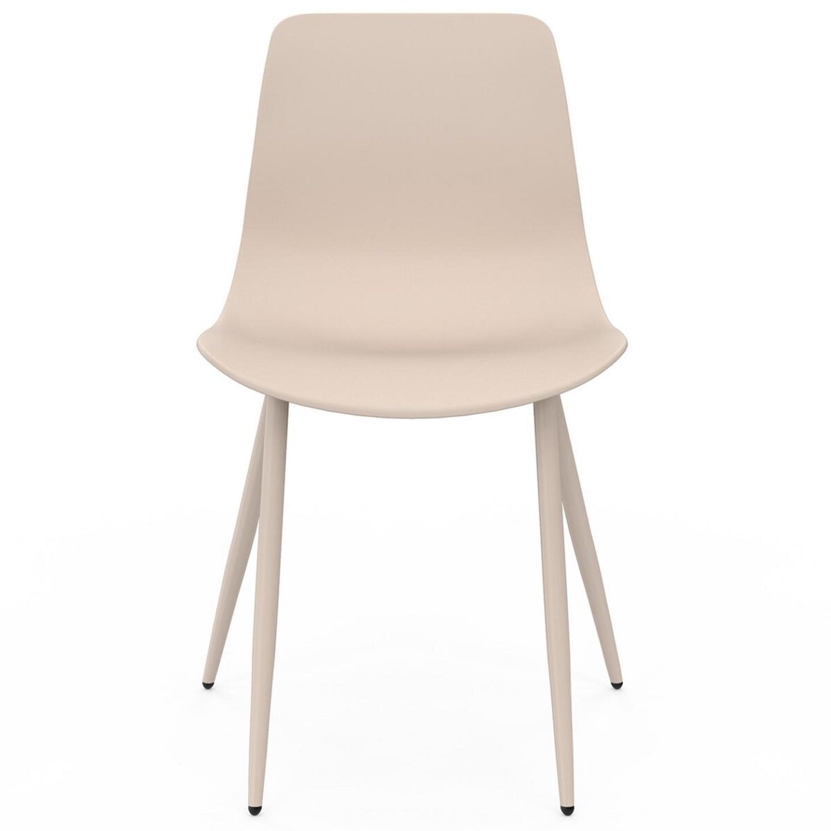 ID MARKET Lot de 6 chaises en polypropylène KIARA beige avec pieds en métal
