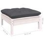 Voir la diapositive 6 : VIDAXL Salon de jardin 7 pcs avec coussins blanc bois de pin