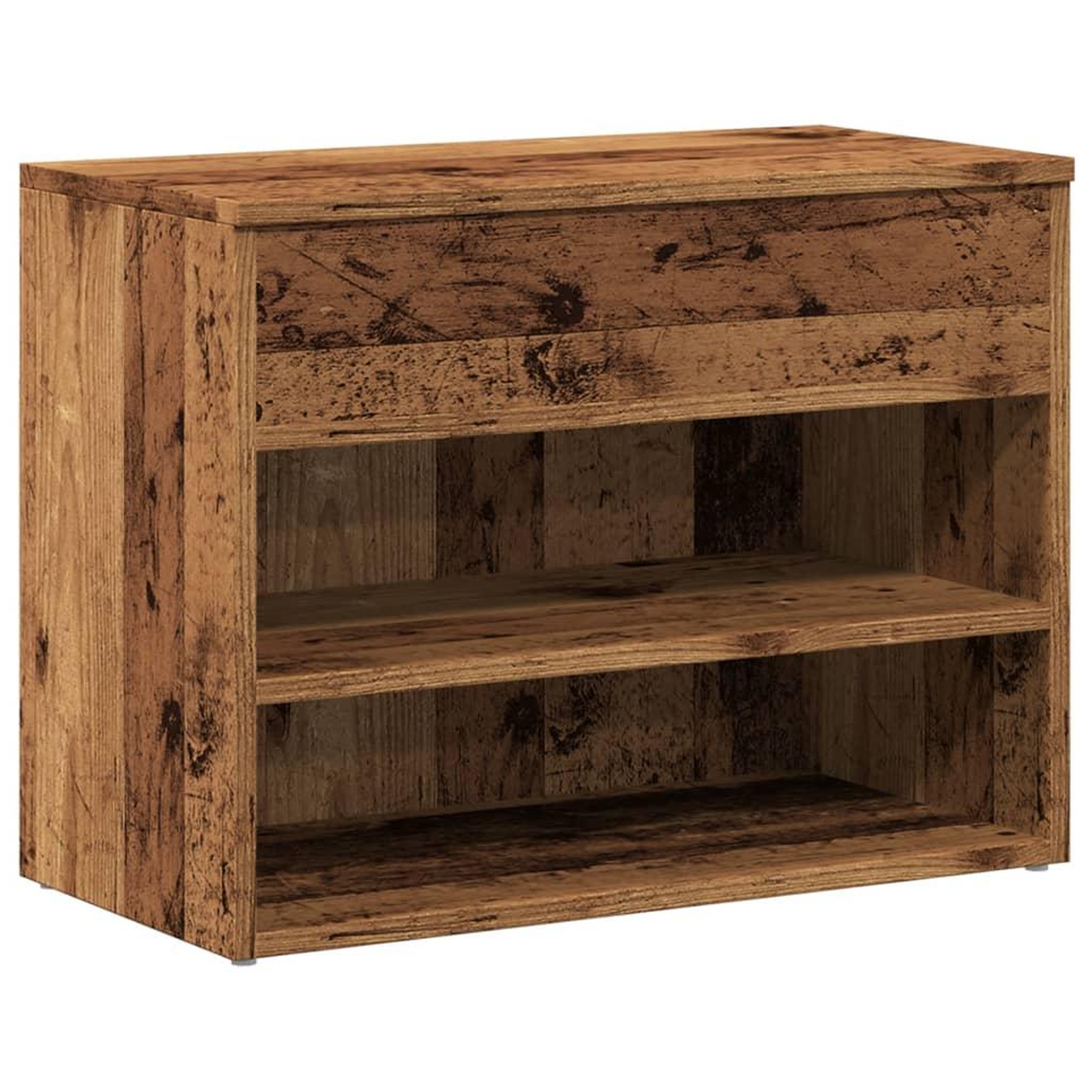 Voir la diapositive 2 : VIDAXL Banc a chaussures vieux bois 60x30x45 cm bois d'ingenierie