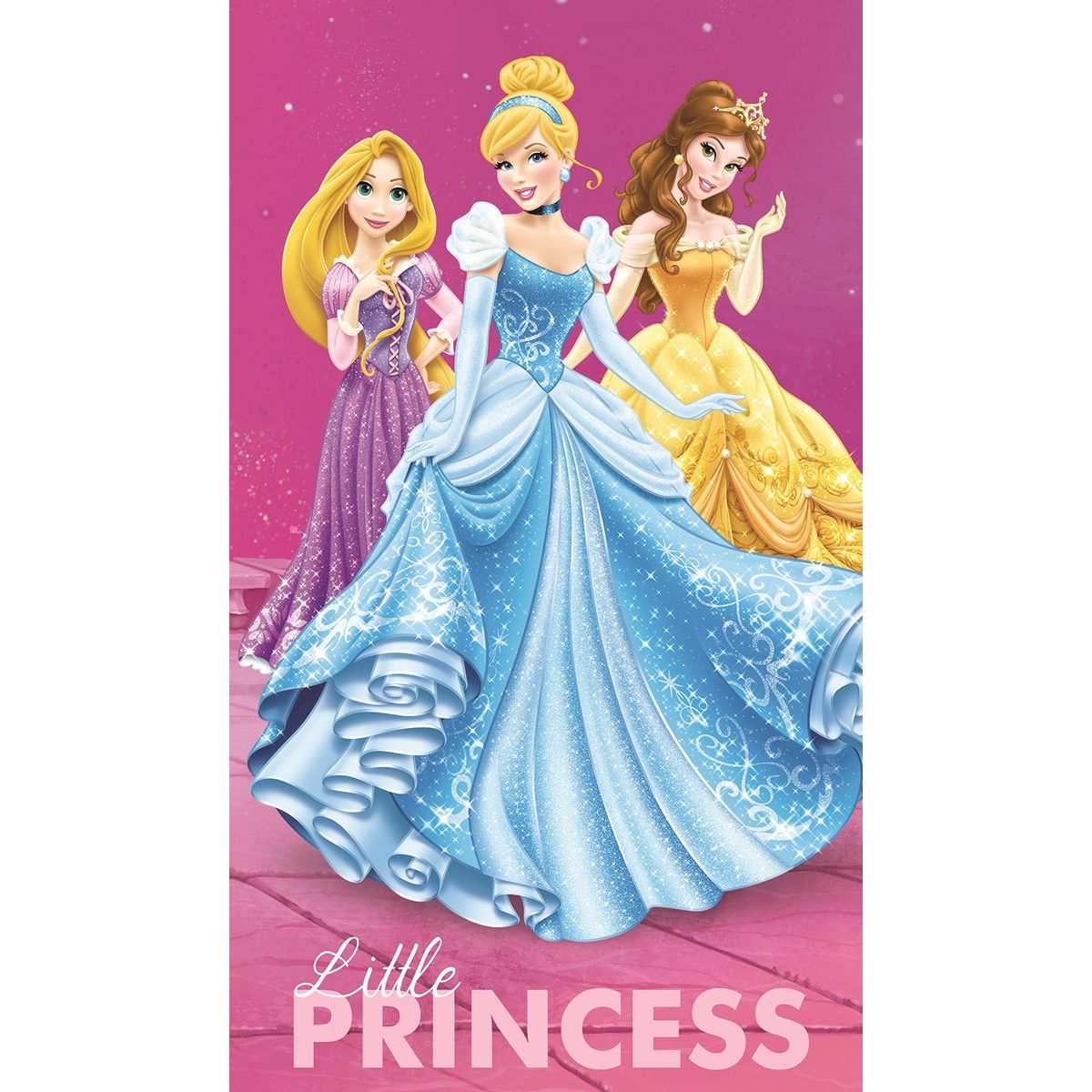 DISNEY Drap de plage enfant en velours de coton 320 gr/m² motifs PRINCESS DREAM BIG
