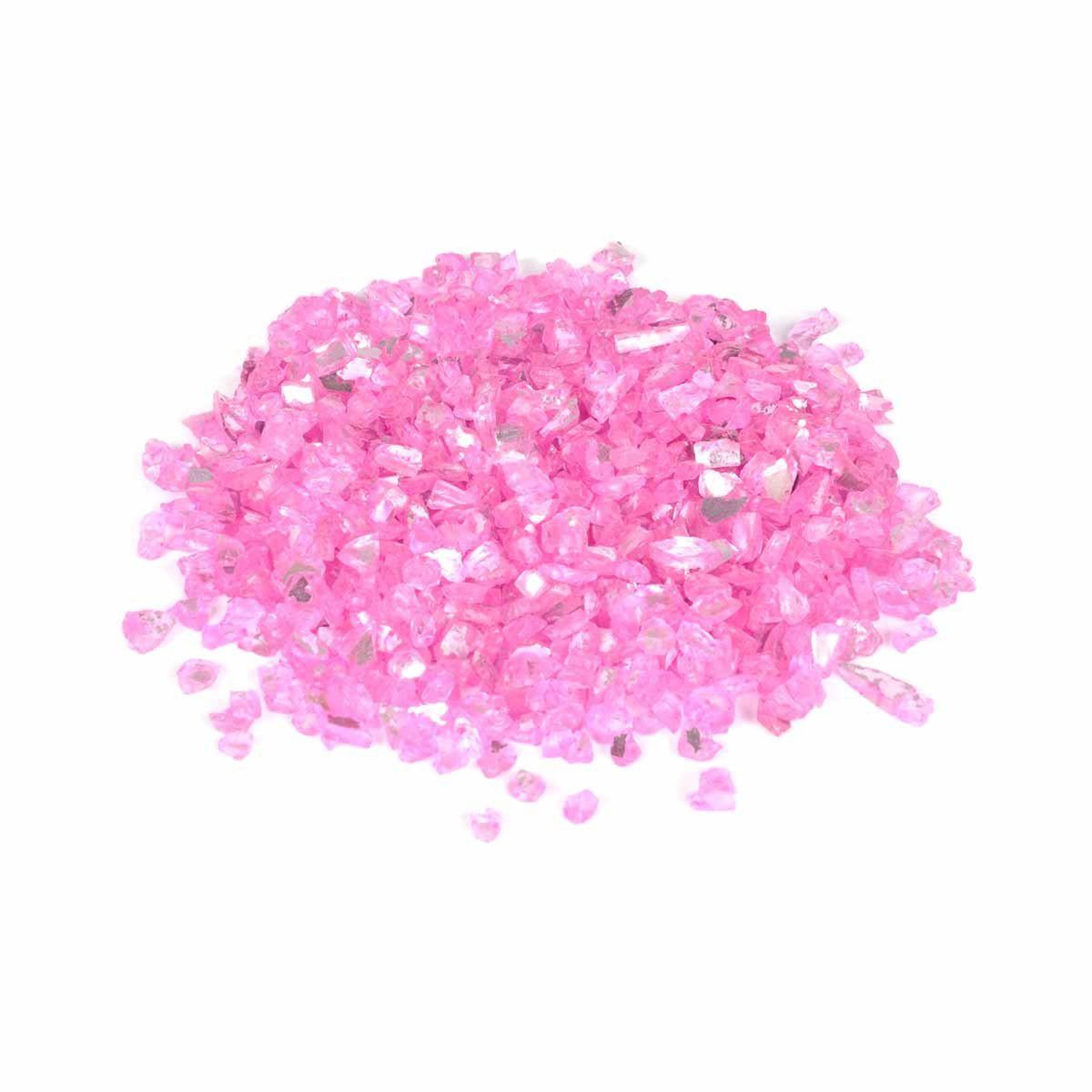 HOMEA Pépites de verre déco  effet miroir  250g rose