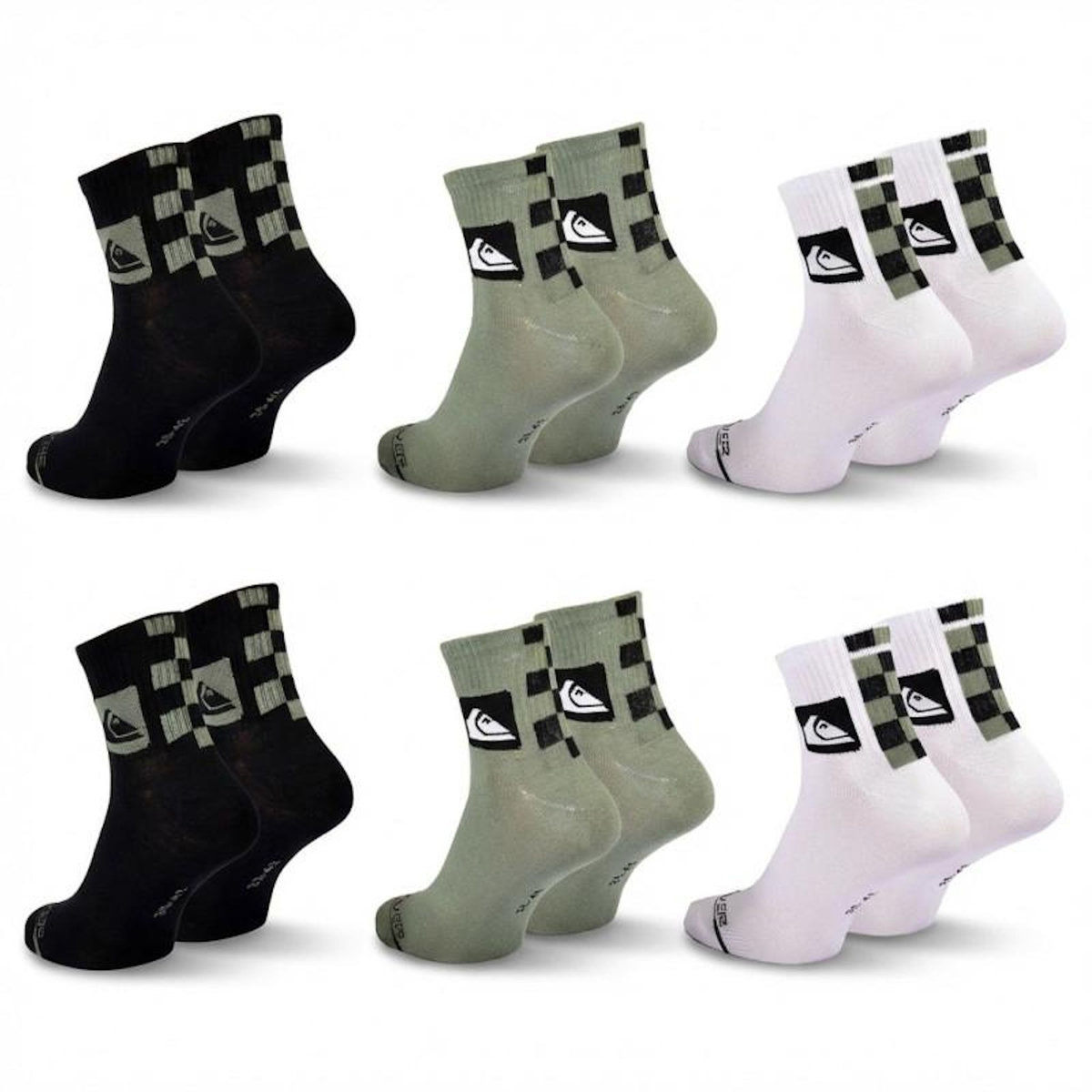 QUIKSILVER Quiksilver Pack de Chaussettes Homme QUARTER– Lot 6 Paires Sport