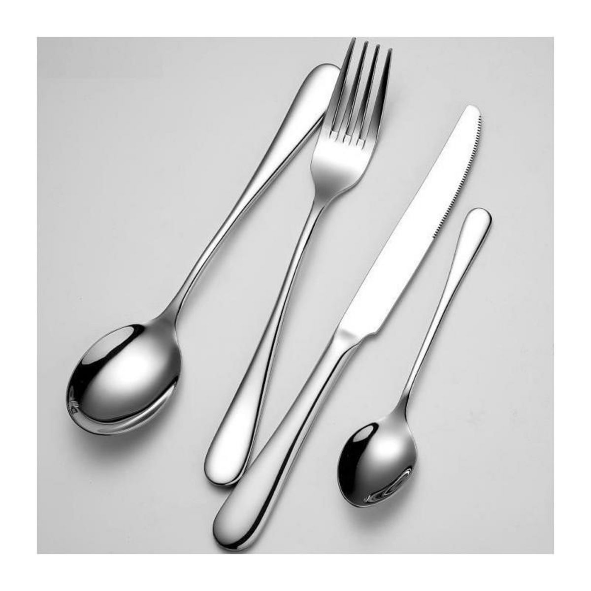 Arthur Martin Ménageres - ARTHUR MARTIN - AM2202 - 24 pieces - Acier inoxydable - Finition miroir poli avec manche mat