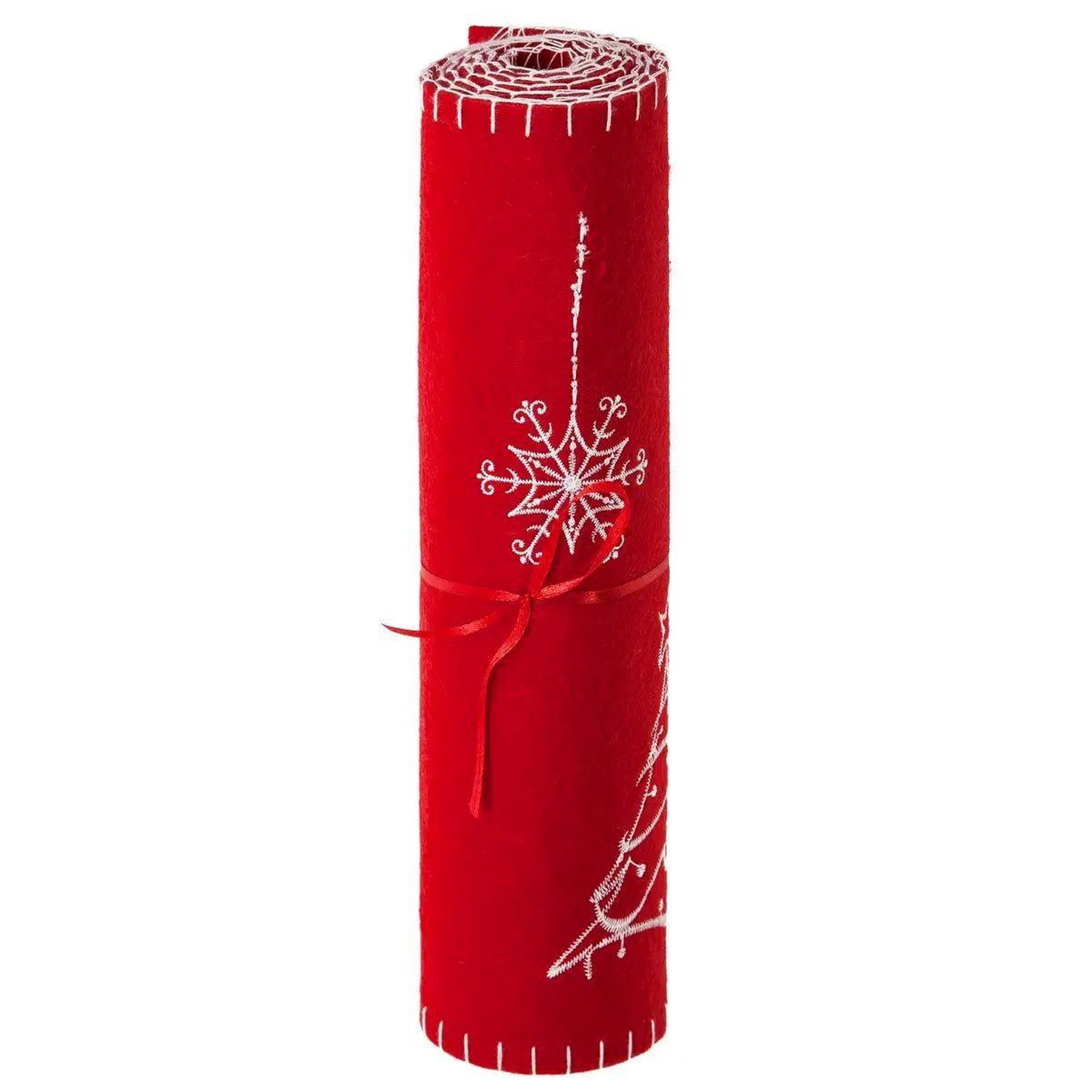 Voir la diapositive 3 : ATMOSPHERA Chemin de table noël  feutrine  30x120cm rouge