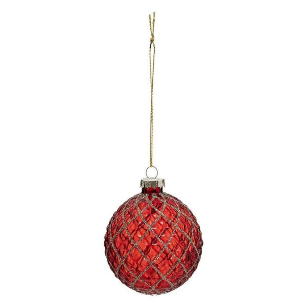 ATMOSPHERA Lot de 3 Boules de Noël Déco  Soir  8cm Rouge