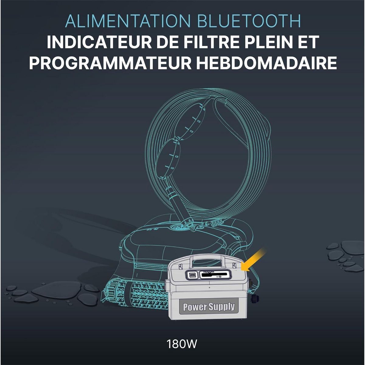 Dolphin Alimentation dyn wt + bluetooth pour robot dolphin (voir liste) - 9995679-assy