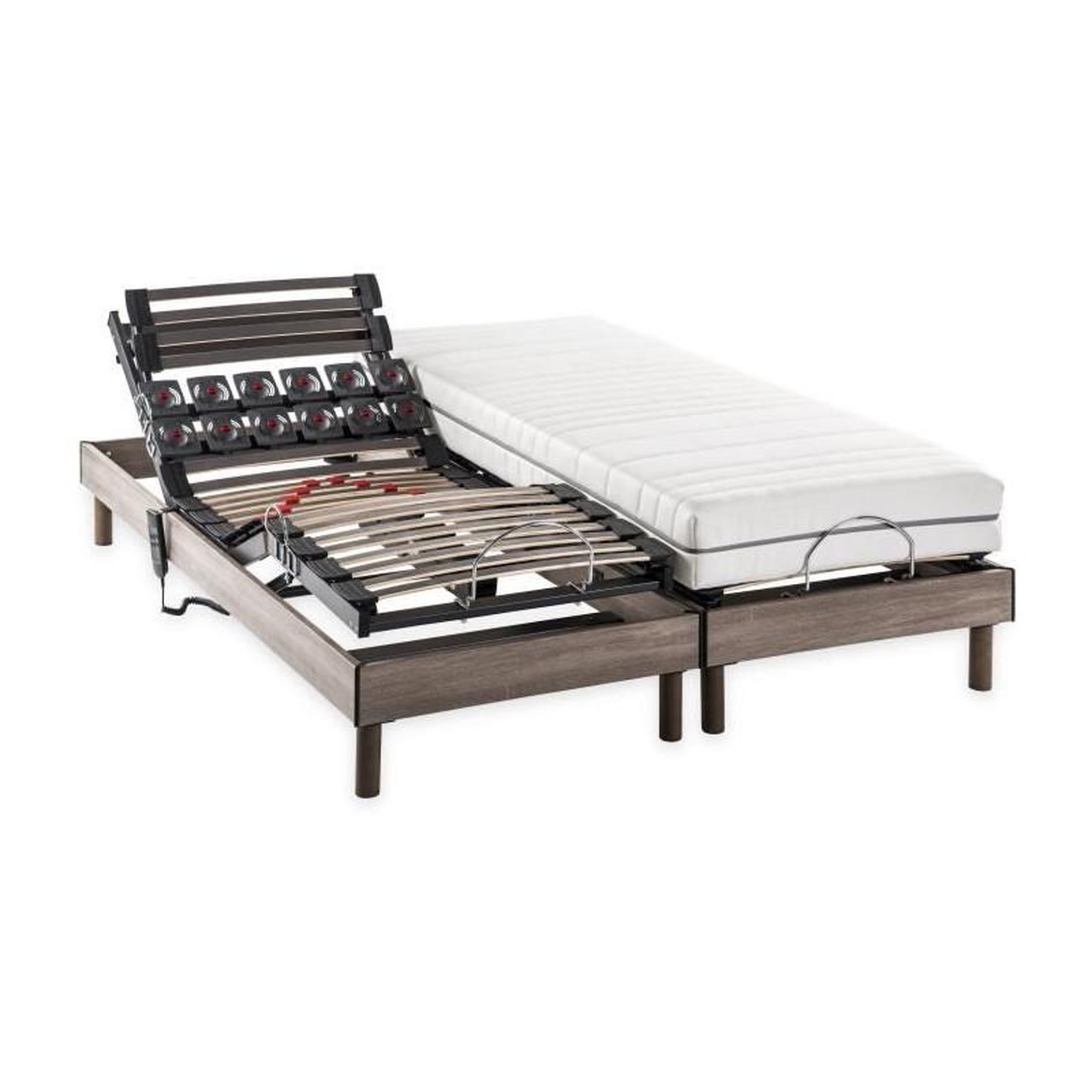 DEKO DREAM DEKO DREAM Ensemble matelas+sommier relaxation électrique ERGO 2 Dreamzone - 2x90x200 cm - Matelas ressorts ensachés