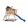 Axi House AXI Maisonnette MAX Brun Blanc avec toboggan Bleu et bac à sable