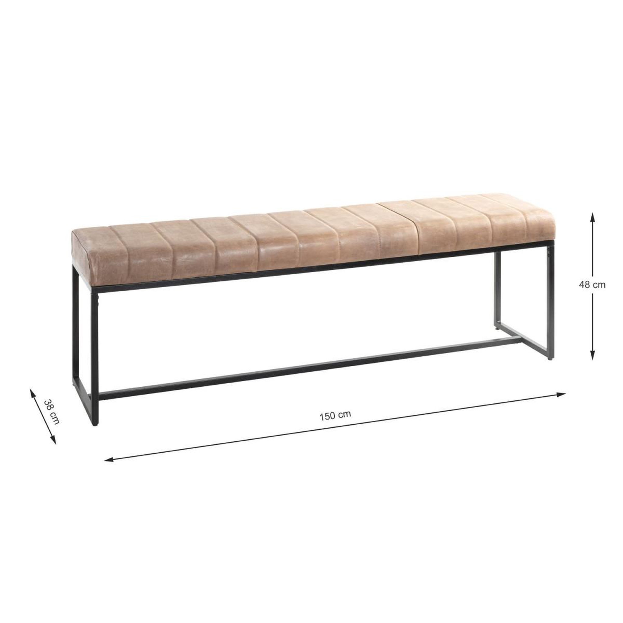 Voir la diapositive 5 : Paris Prix Banc en cuir design  rida  150cm marron & noir