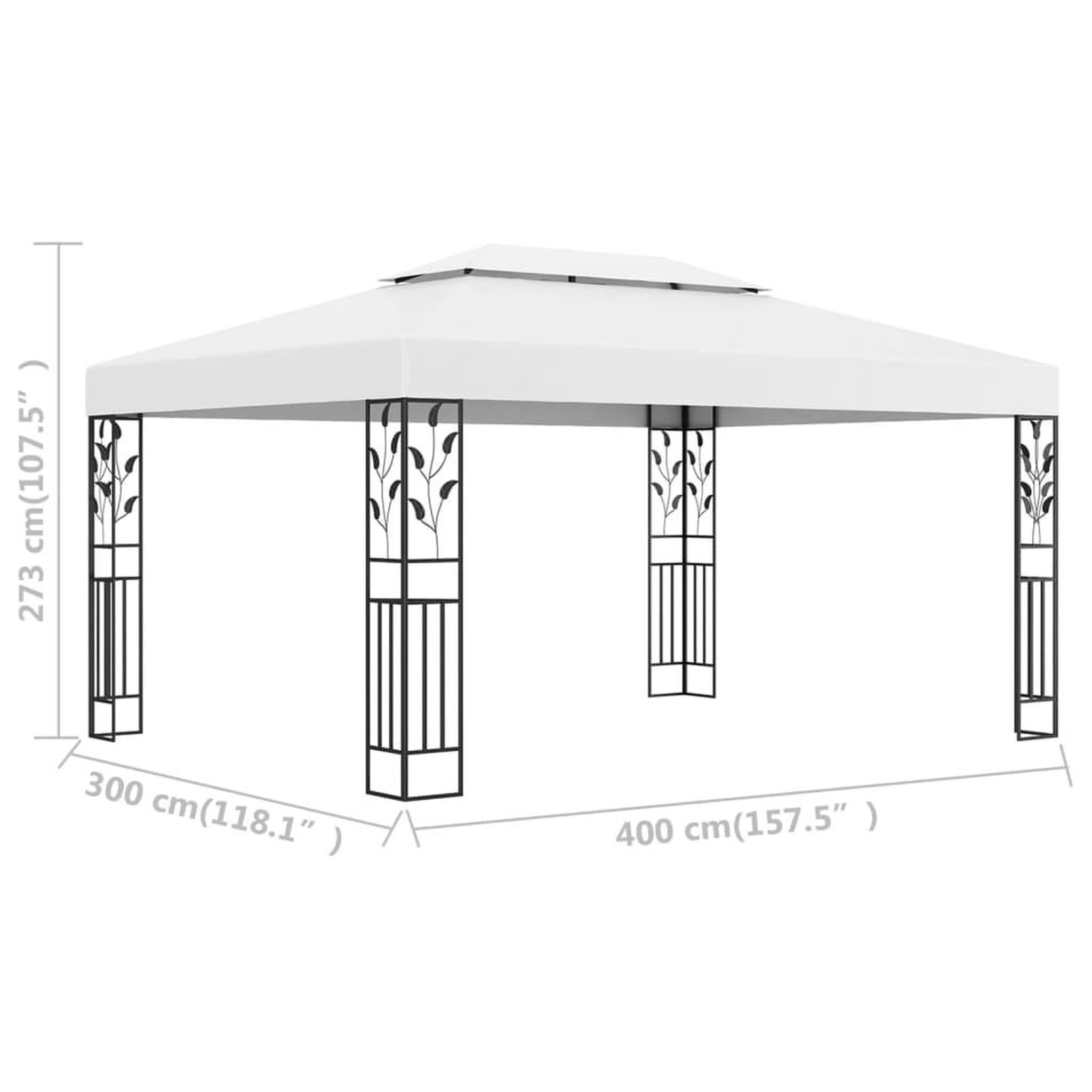 Voir la diapositive 6 : VIDAXL Tonnelle avec double toit 3x4 m Blanc