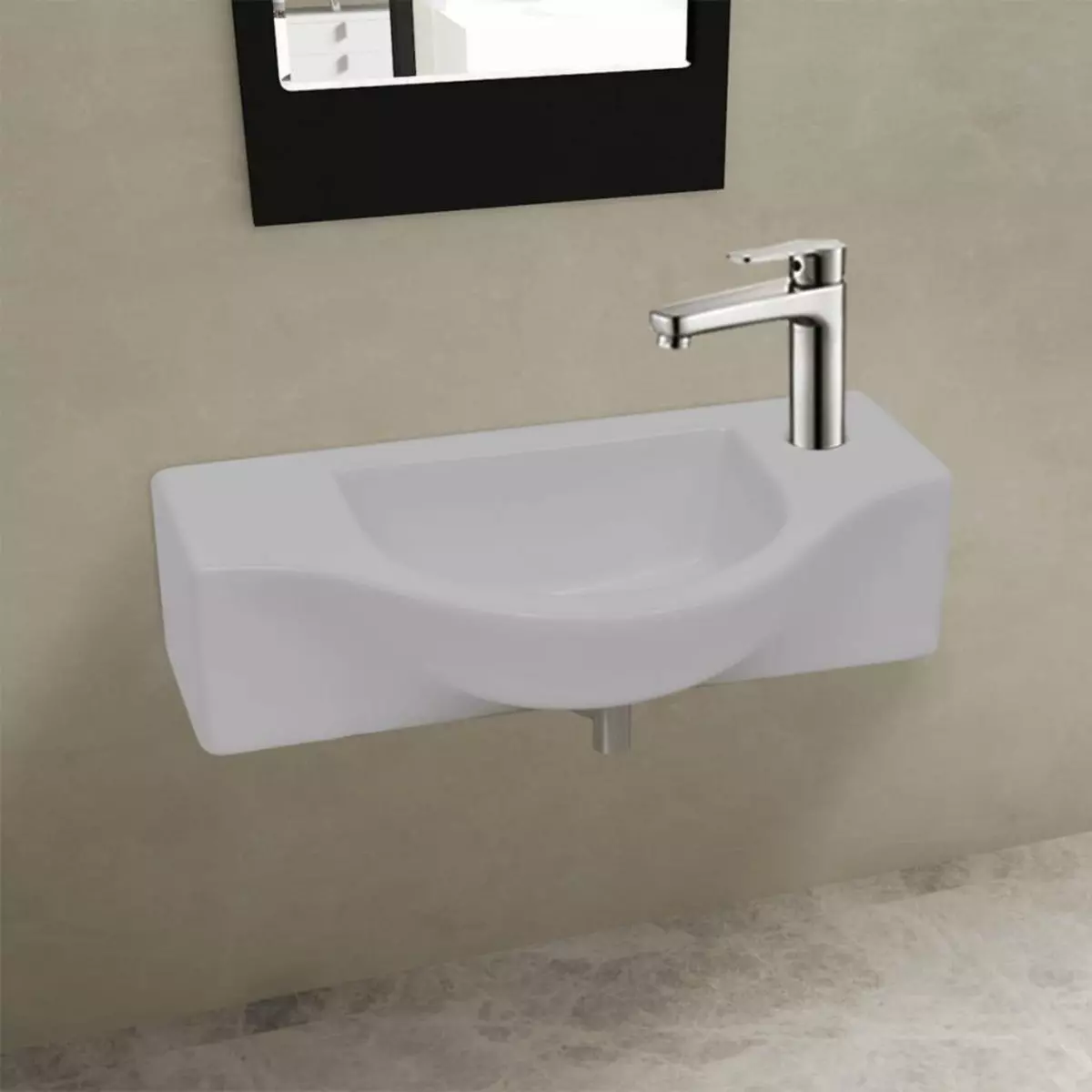 VIDAXL Vasque a trou pour robinet ceramique Blanc pour salle de bain
