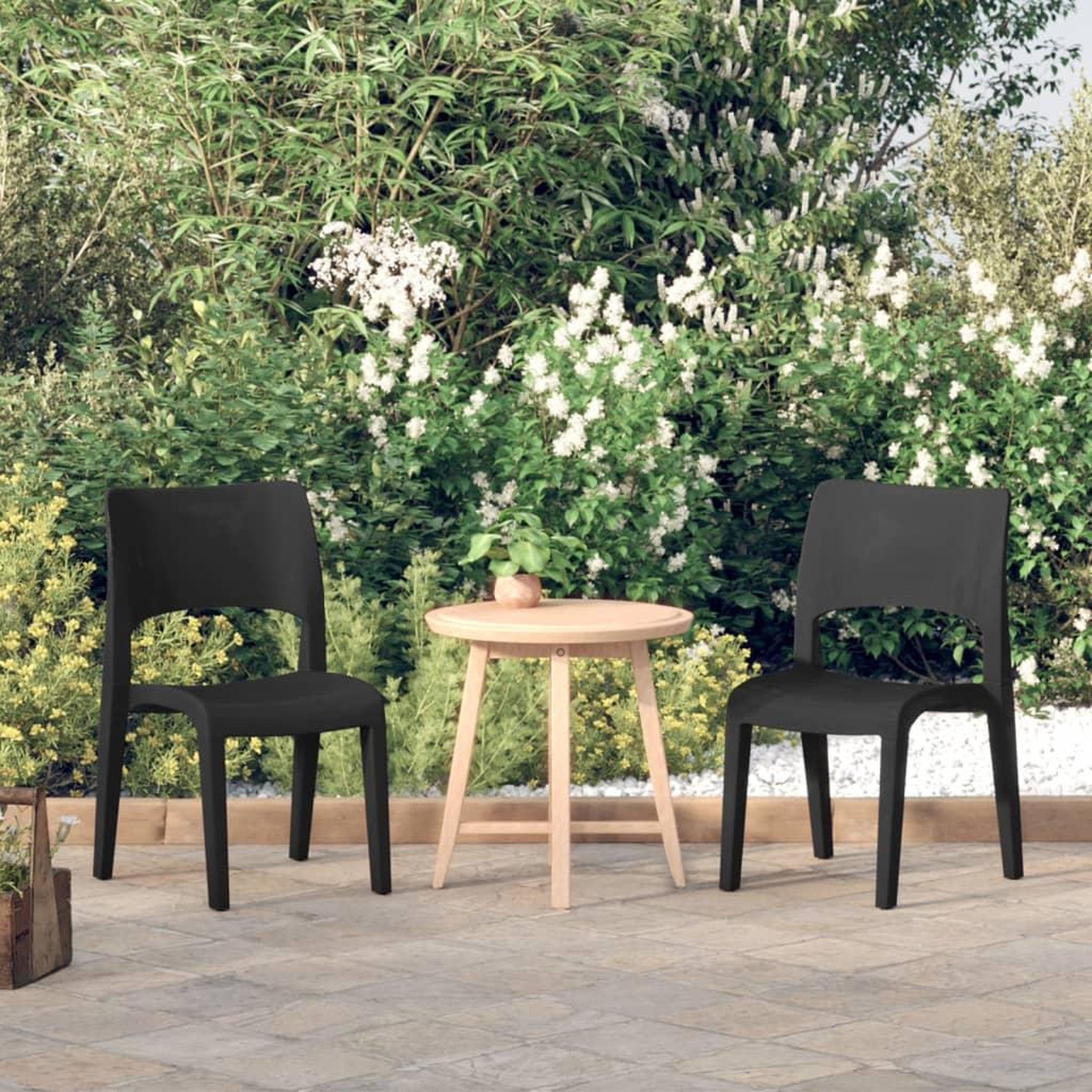 VIDAXL Chaises de jardin lot de 2 Polypropylene Anthracite
