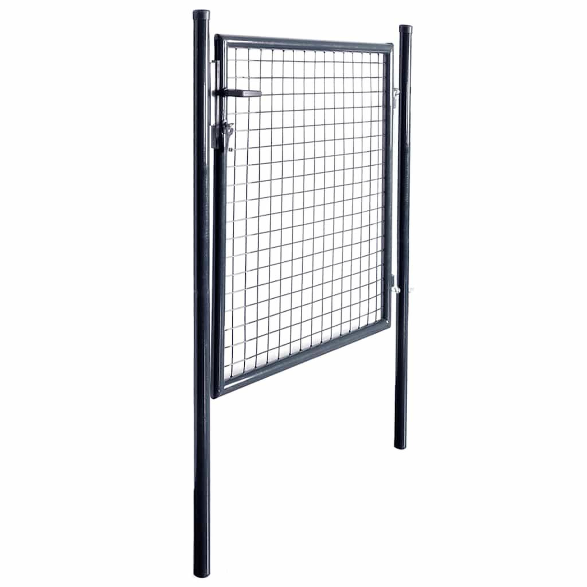 Voir la diapositive 2 : VIDAXL Portail de jardin grillage en acier galvanise 100x100 cm gris