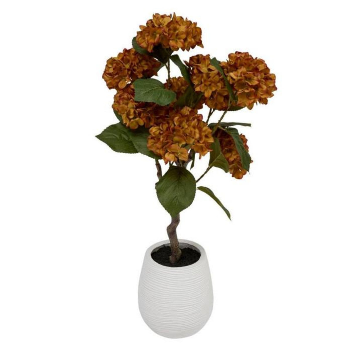ATMOSPHERA Hortensia Artificielle en Pot  Mika  100cm Ambre